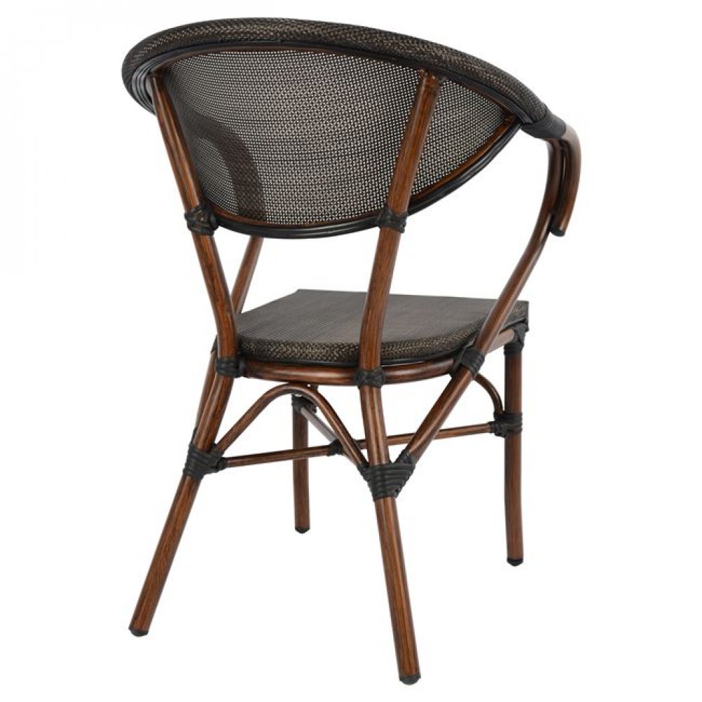 Πολυθρόνα "BAMBOO LOOK" από αλουμίνιο/ύφασμα σε χρώμα καφέ 60,5x59x81