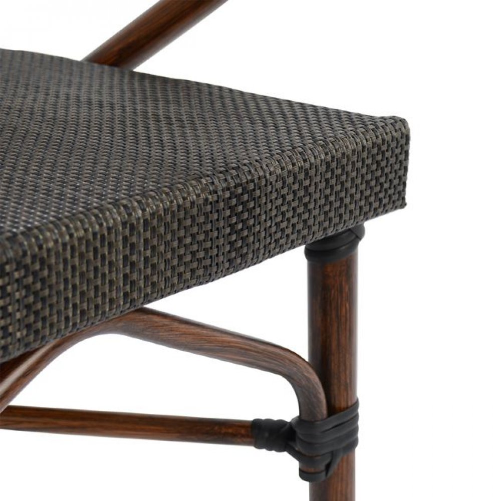 Πολυθρόνα "BAMBOO LOOK" από αλουμίνιο/ύφασμα σε χρώμα καφέ 60,5x59x81