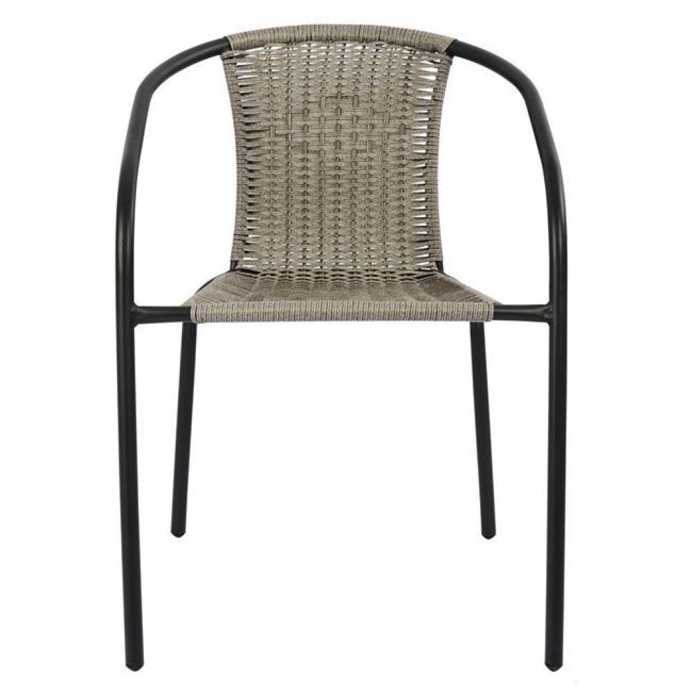 Πολυθρόνα "CAMEL " από μέταλλο/wicker σε χρώμα γκρι 49,5x50x70