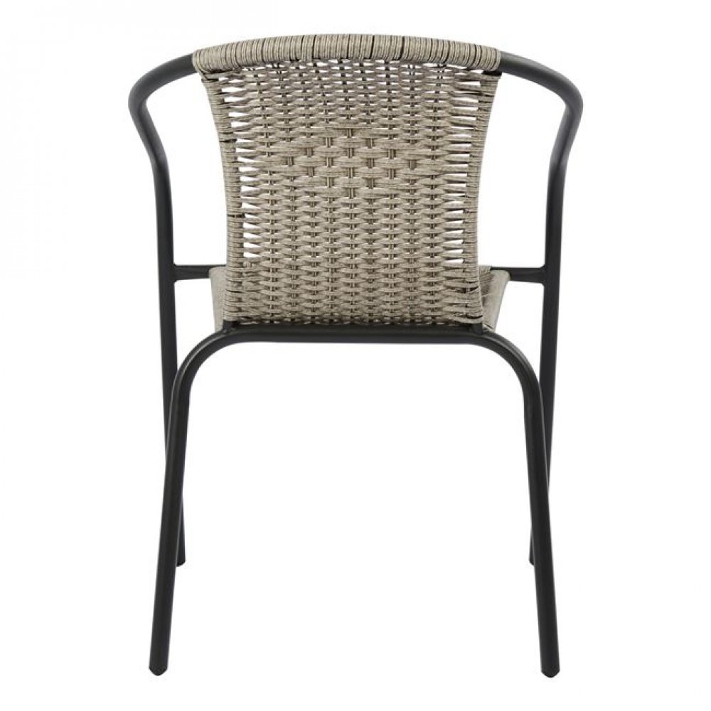 Πολυθρόνα "CAMEL " από μέταλλο/wicker σε χρώμα γκρι 49,5x50x70