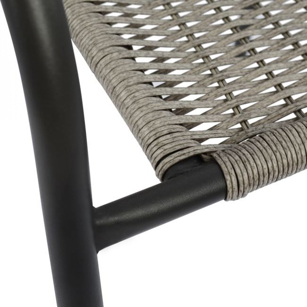 Πολυθρόνα "CAMEL " από μέταλλο/wicker σε χρώμα γκρι 49,5x50x70