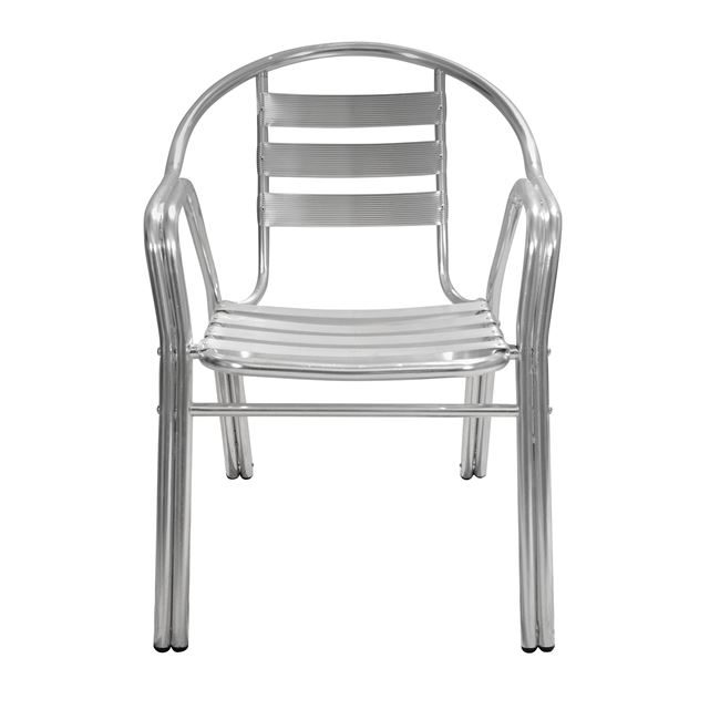 Πολυθρόνα "MORIS" από αλουμίνιο σε χρώμα χρωμίου 56x60x75