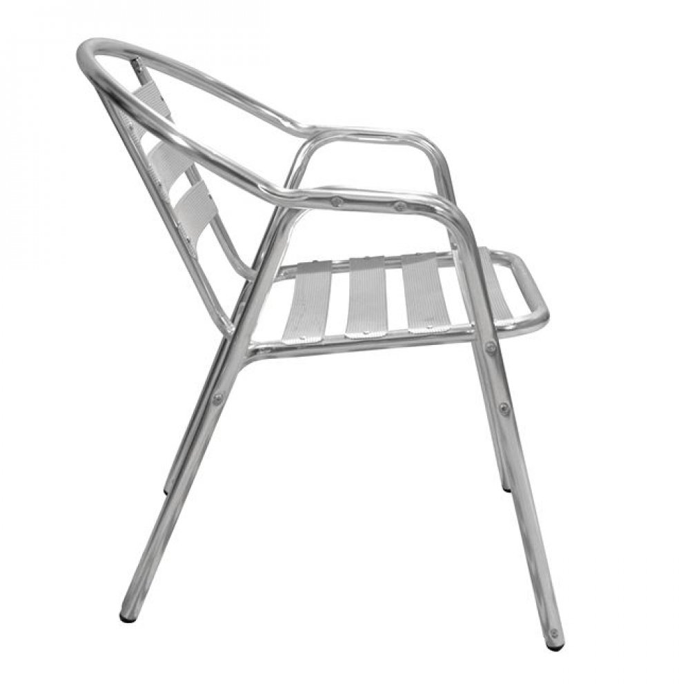 Πολυθρόνα "MORIS" από αλουμίνιο σε χρώμα χρωμίου 56x60x75