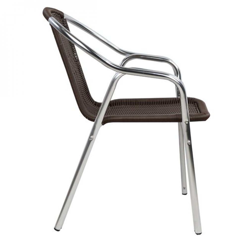 Πολυθρόνα "NOEL" από αλουμίνιο/rattan σε χρώμα καφέ 56x60x75