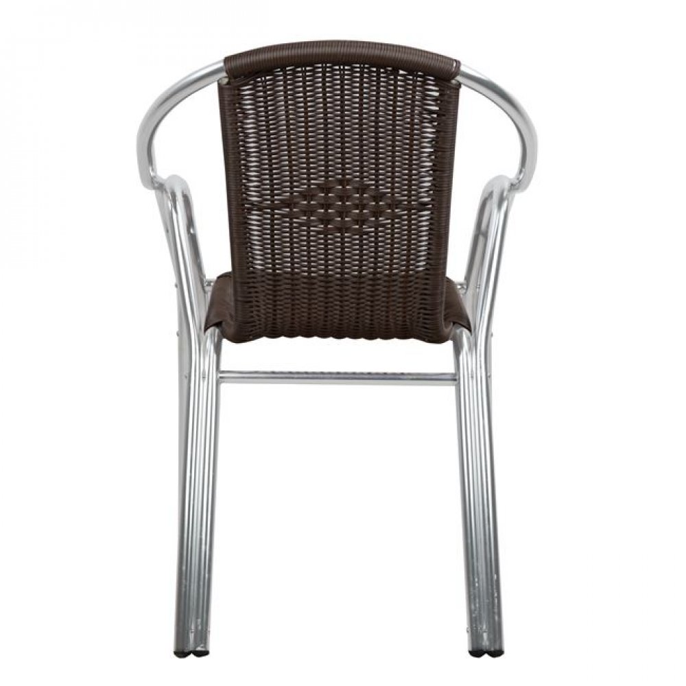 Πολυθρόνα "NOEL" από αλουμίνιο/rattan σε χρώμα καφέ 56x60x75