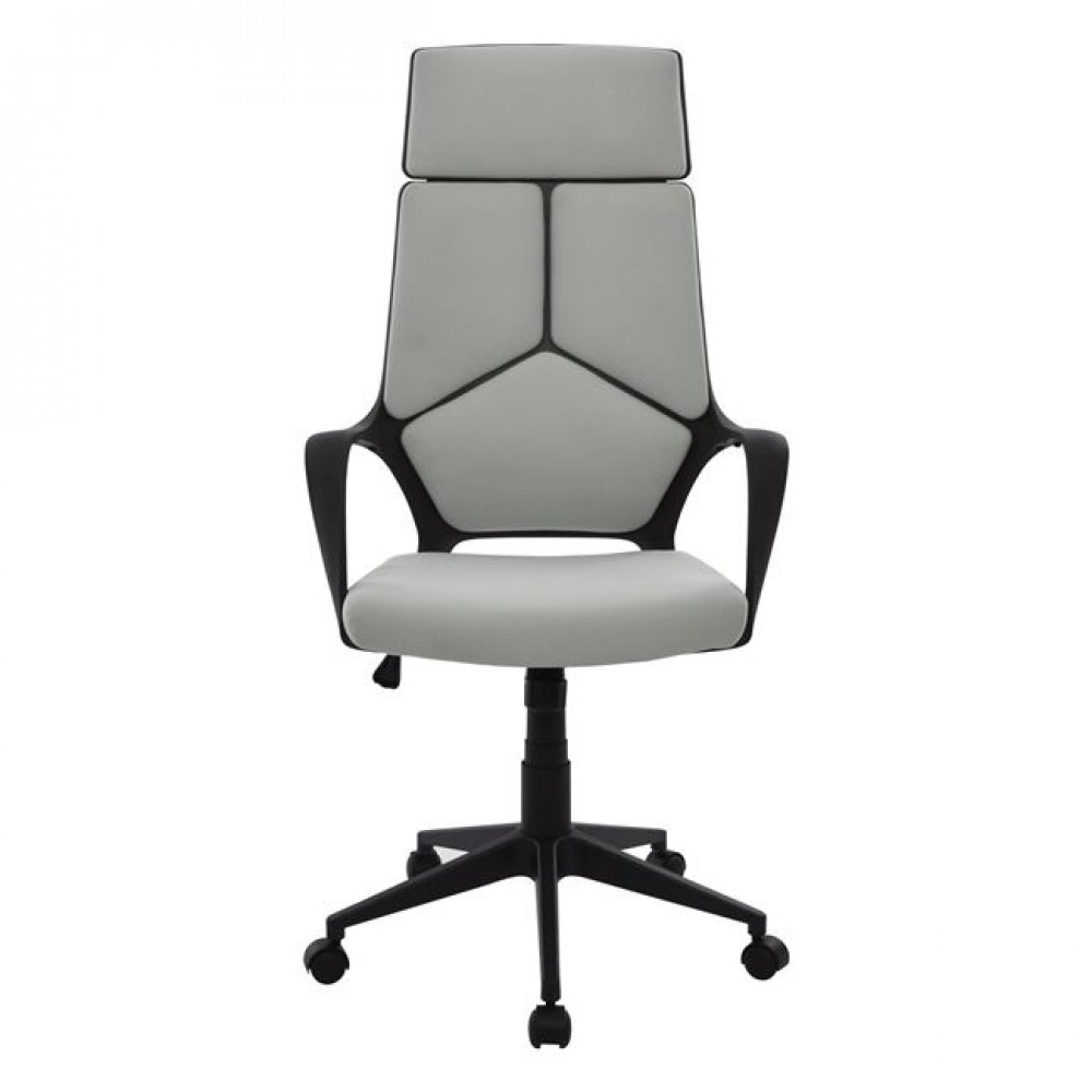 Πολυθρόνα γραφείου υφασμάτινη σε χρώμα γκρι/μαύρο 64x61x127