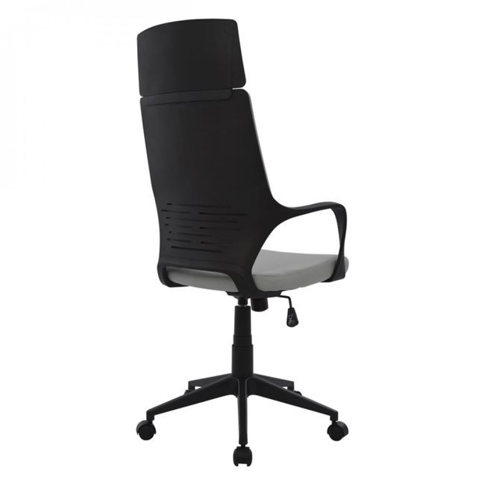 Πολυθρόνα γραφείου υφασμάτινη σε χρώμα γκρι/μαύρο 64x61x127