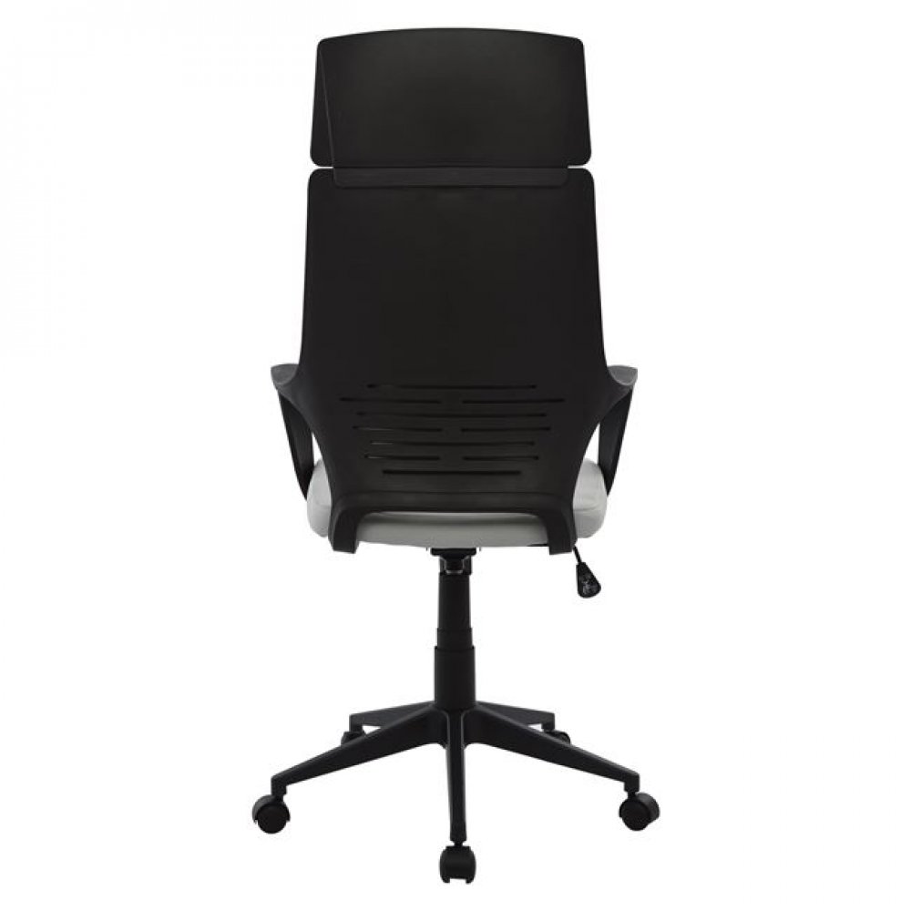 Πολυθρόνα γραφείου υφασμάτινη σε χρώμα γκρι/μαύρο 64x61x127