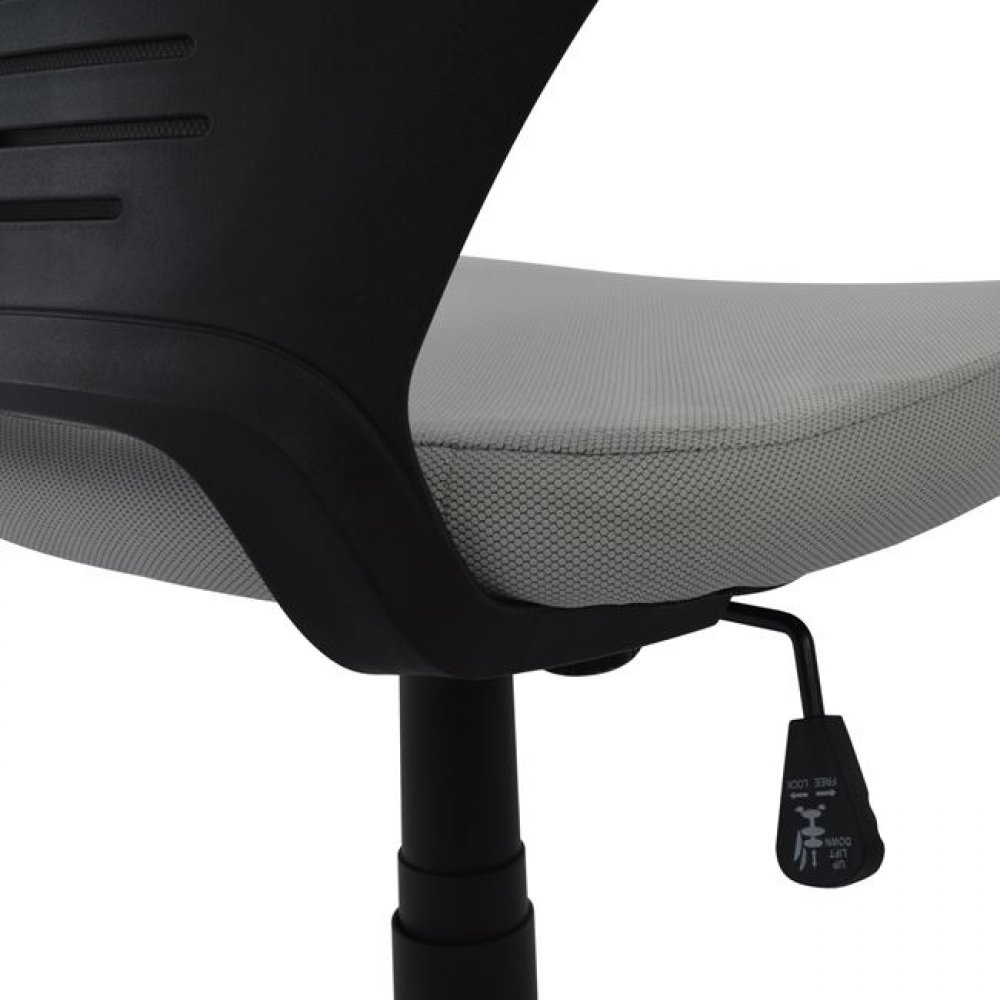 Πολυθρόνα γραφείου υφασμάτινη σε χρώμα γκρι/μαύρο 64x61x127