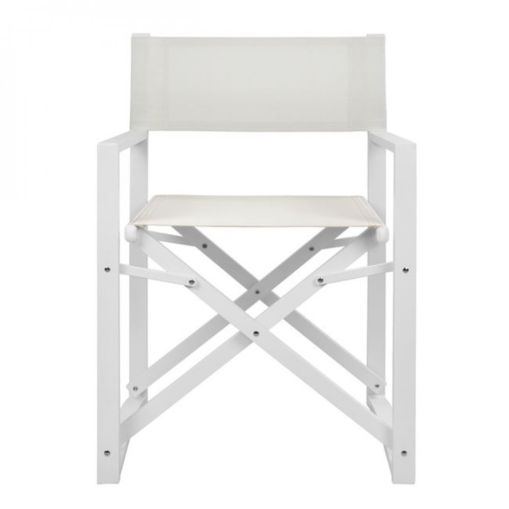 Πολυθρόνα σκηνοθέτη από αλουμίνιο/ύφασμα σε χρώμα λευκό 57x48,5x85.5