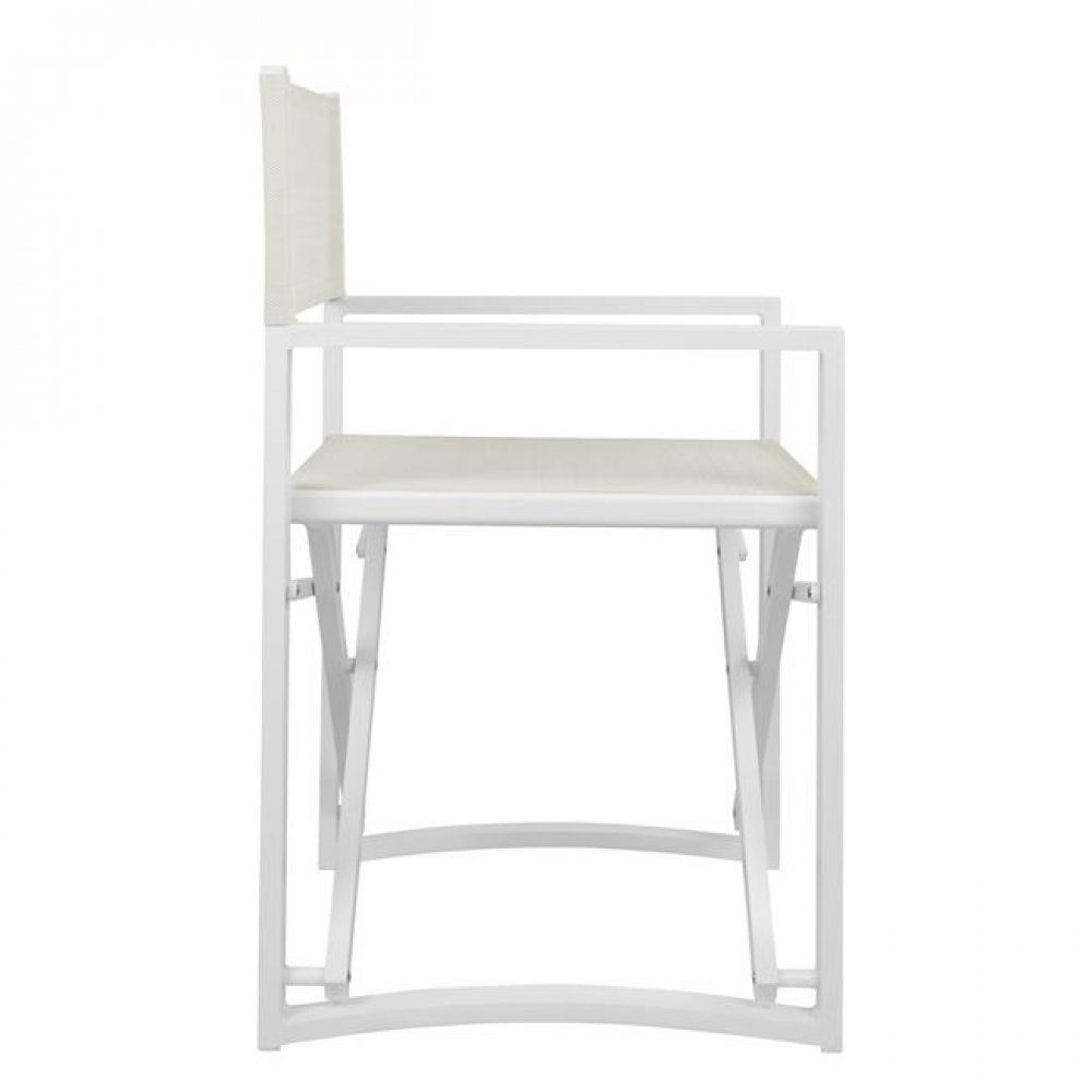 Πολυθρόνα σκηνοθέτη από αλουμίνιο/ύφασμα σε χρώμα λευκό 57x48,5x85.5