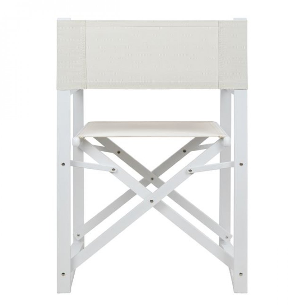 Πολυθρόνα σκηνοθέτη από αλουμίνιο/ύφασμα σε χρώμα λευκό 57x48,5x85.5