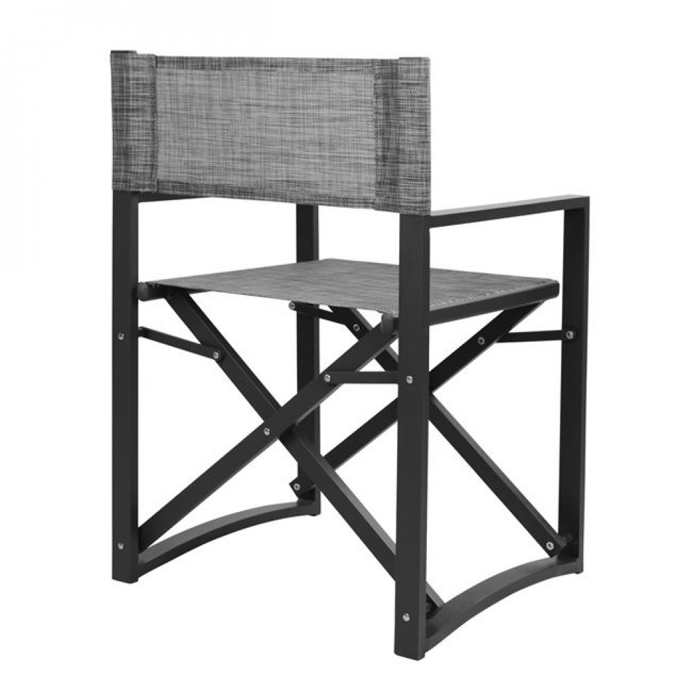 Πολυθρόνα από αλουμίνιο/ύφασμα σε χρώμα γκρι 57x48,5x85.5