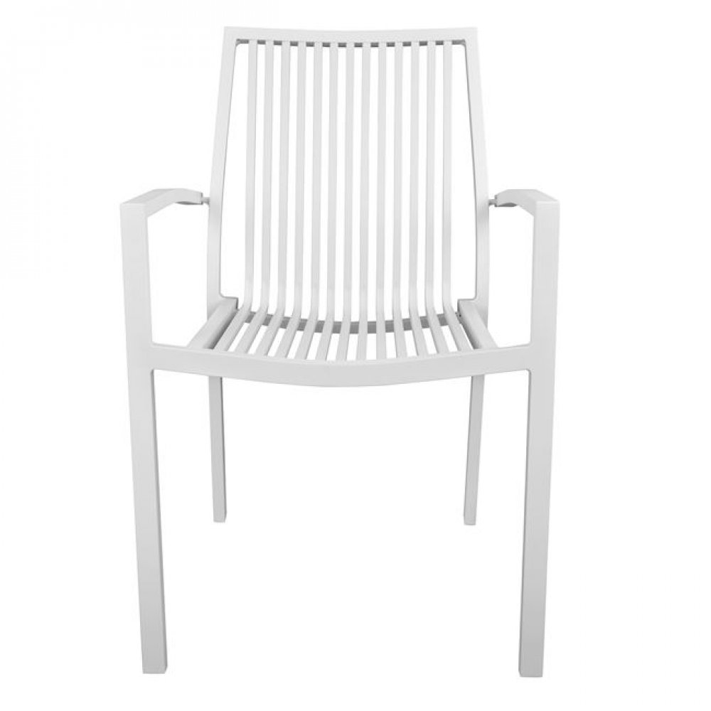 Πολυθρόνα εξωτερικού χώρου από αλουμίνιο σε χρώμα λευκό 54,2x59x83,5