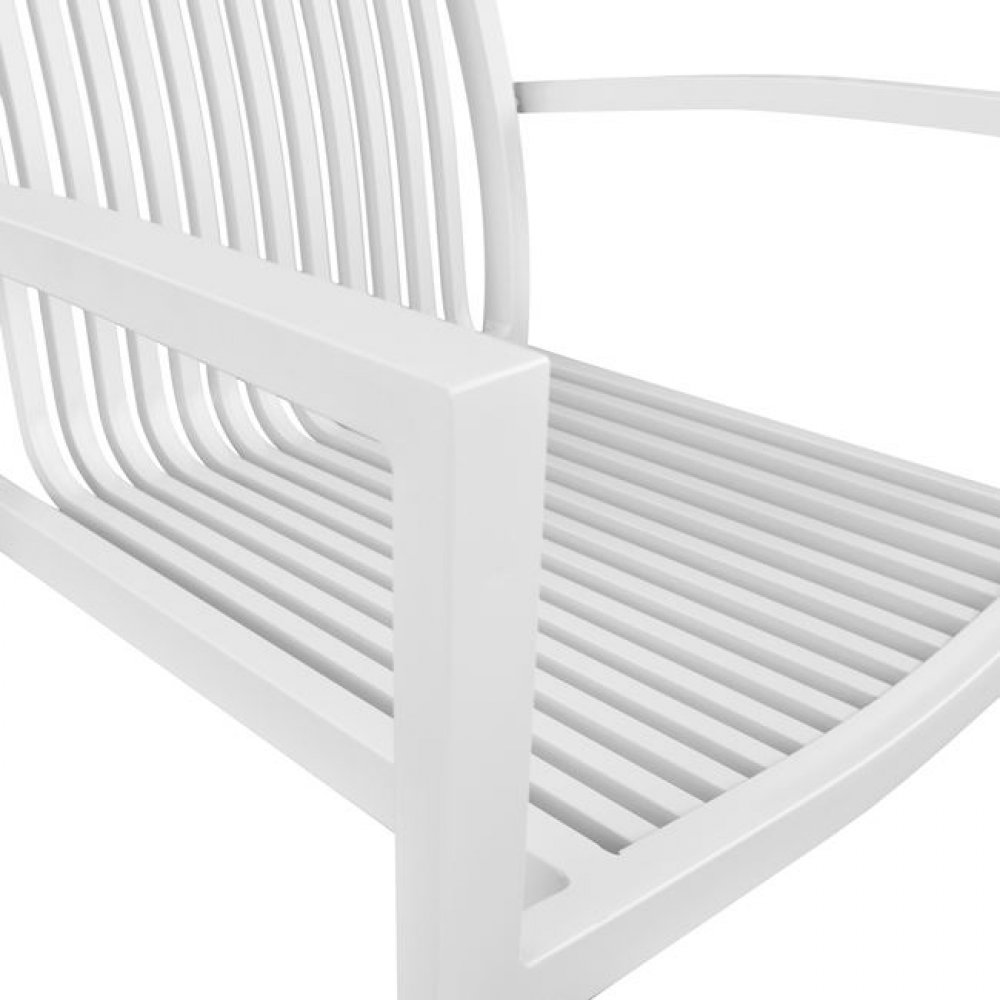 Πολυθρόνα εξωτερικού χώρου από αλουμίνιο σε χρώμα λευκό 54,2x59x83,5