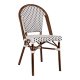 Καρέκλα "BISTRO" από αλουμίνιο/wicker σε χρώμα λευκό/καφέ 45x54x90