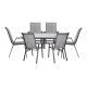 Σετ τραπεζαρίας "BRUNO" 7 τμχ μεταλλική σε χρώμα ανθρακί/γκρι 140x80x72