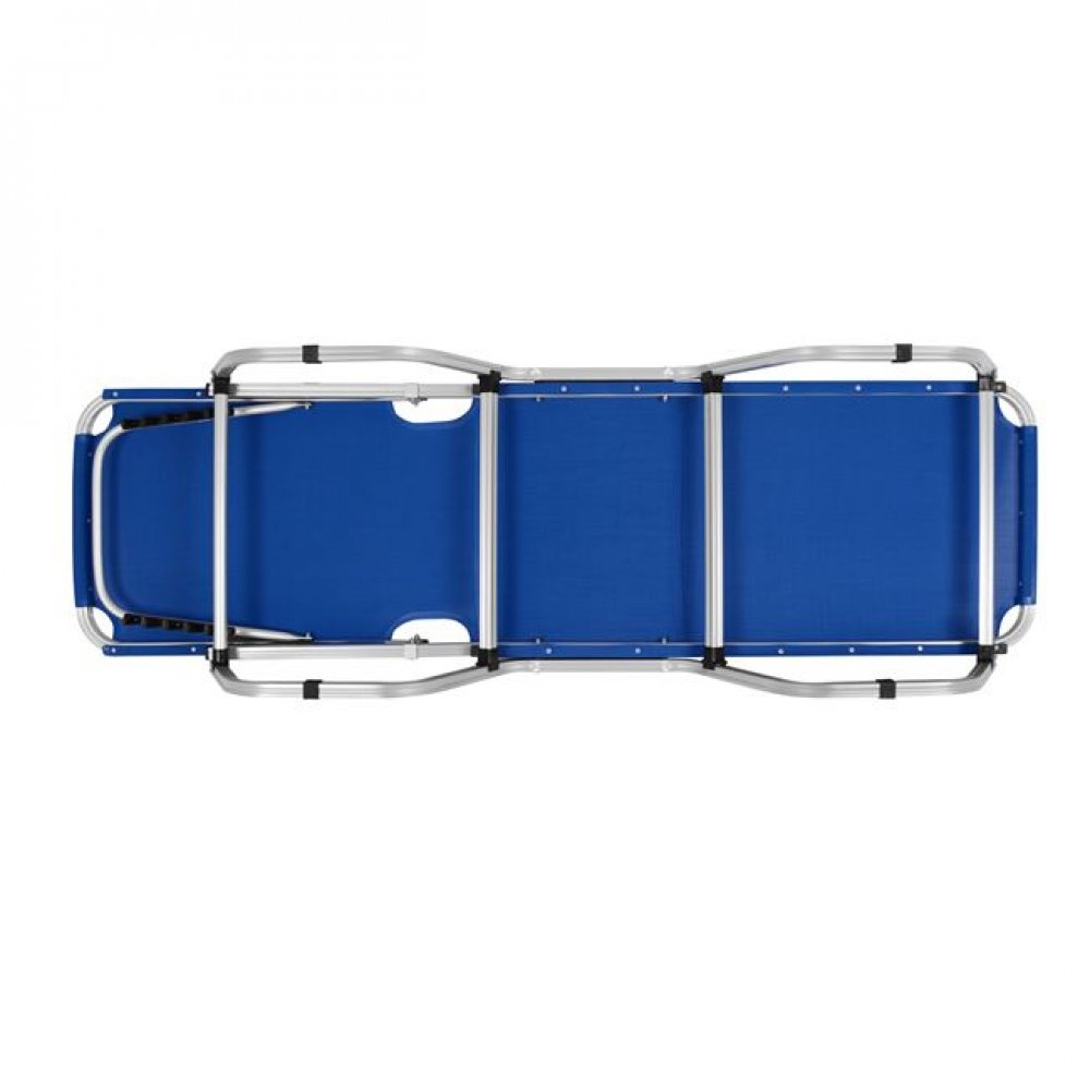 Ξαπλώστρα επαγγελματική αλουμινίου-textilene σε μπλε χρώμα 60x190x30