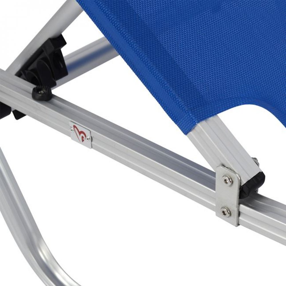 Ξαπλώστρα επαγγελματική αλουμινίου-textilene σε μπλε χρώμα 60x190x30