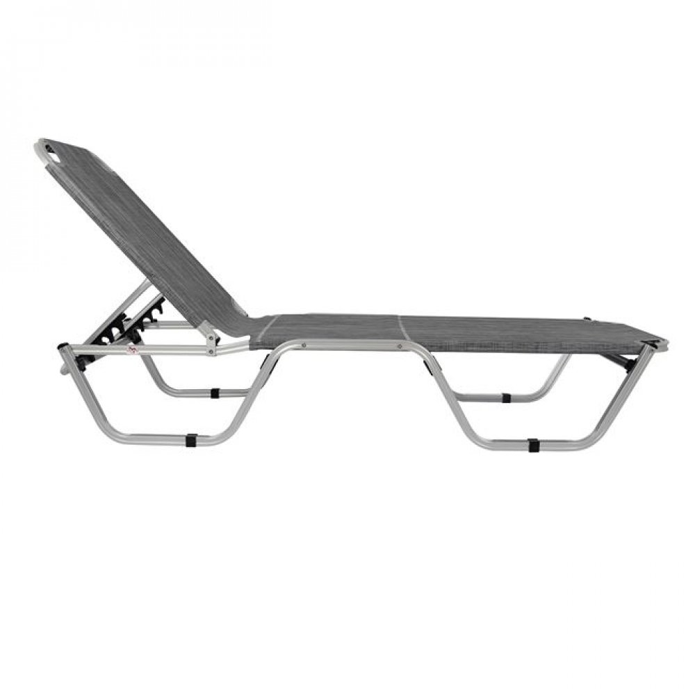 Ξαπλώστρα επαγγελματική αλουμινίου-textilene σε γκρι χρώμα 60x190x30