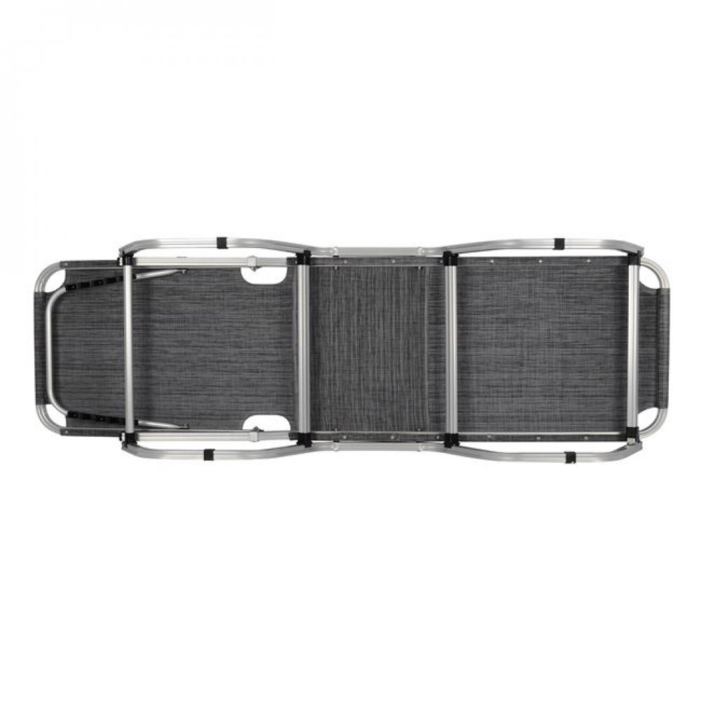 Ξαπλώστρα επαγγελματική αλουμινίου-textilene σε γκρι χρώμα 60x190x30