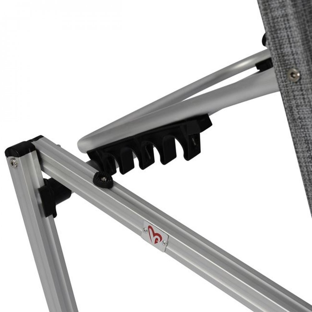 Ξαπλώστρα επαγγελματική αλουμινίου-textilene σε γκρι χρώμα 60x190x30