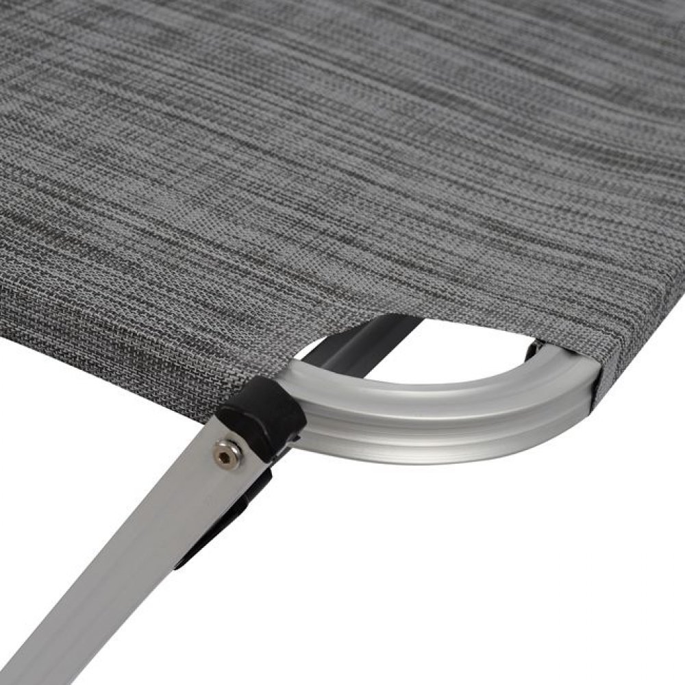 Ξαπλώστρα επαγγελματική αλουμινίου-textilene σε γκρι χρώμα 60x190x30