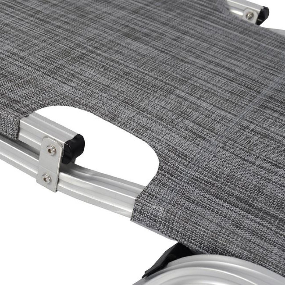 Ξαπλώστρα επαγγελματική αλουμινίου-textilene σε γκρι χρώμα 60x190x30