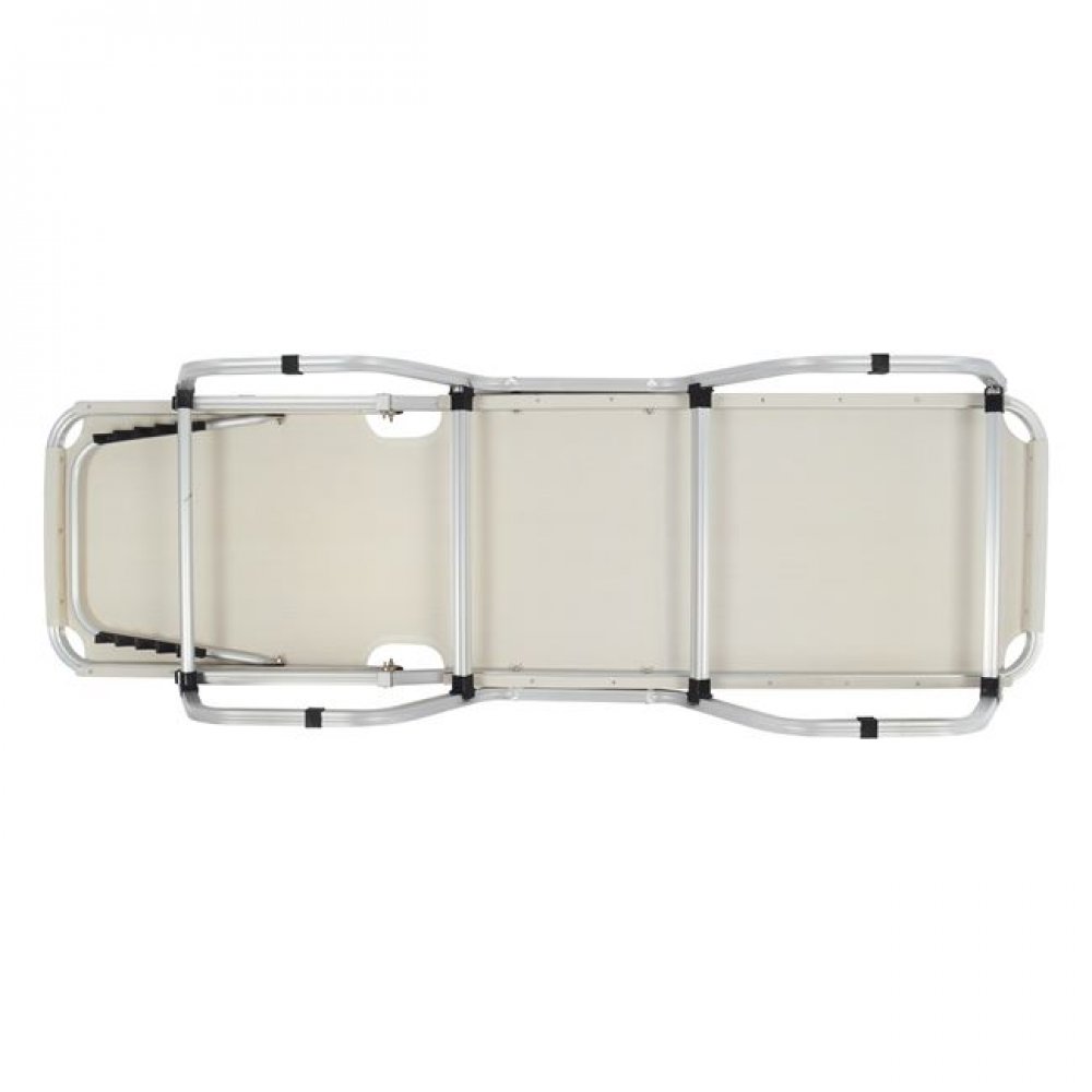 Ξαπλώστρα επαγγελματική αλουμινίου-textilene σε εκρού χρώμα 60x190x30