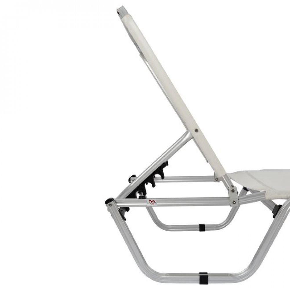 Ξαπλώστρα επαγγελματική αλουμινίου-textilene σε εκρού χρώμα 60x190x30