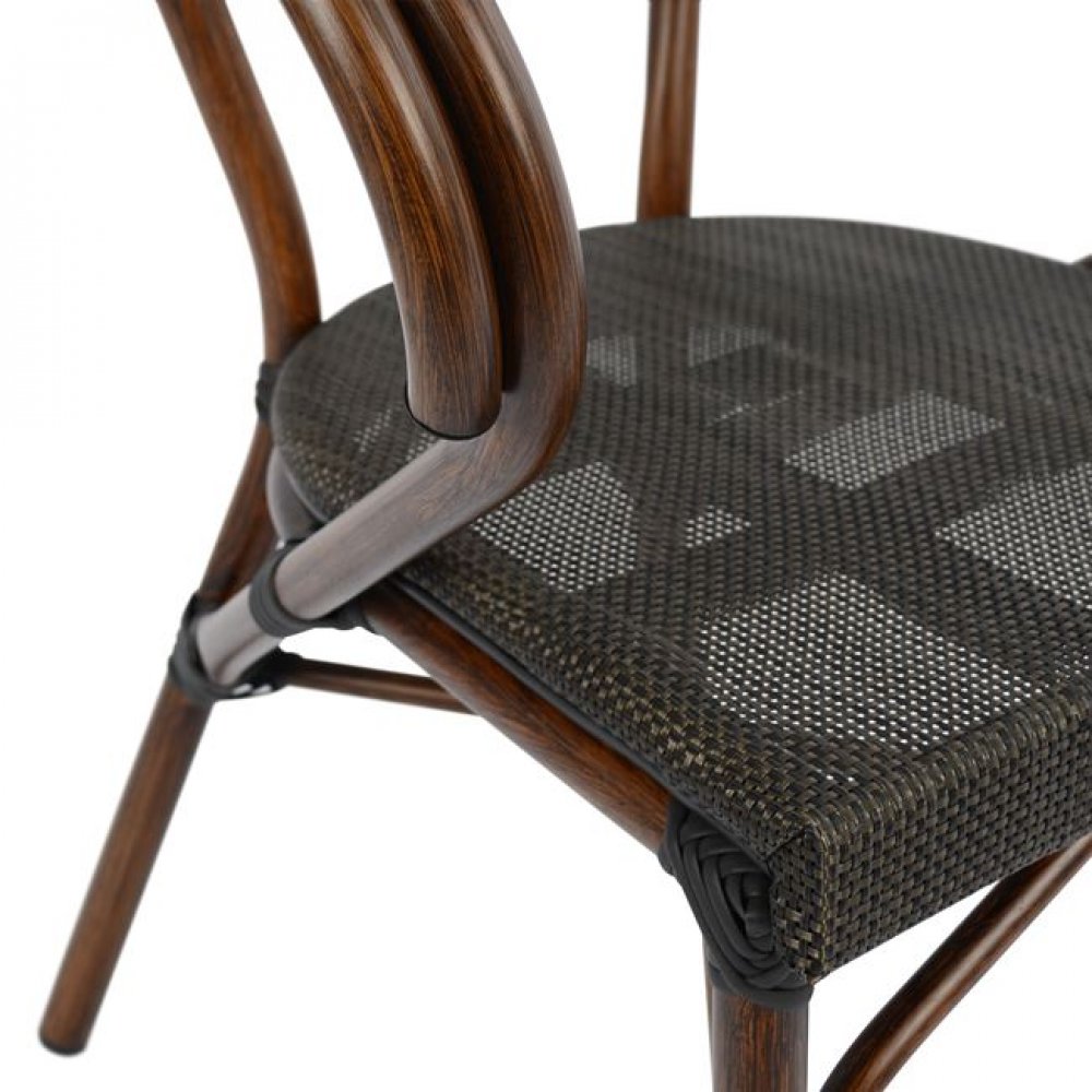 Σετ τραπεζαρίας "BRUNO" 5 τμχ μεταλλικό σε χρώμα καφέ 140x80x72