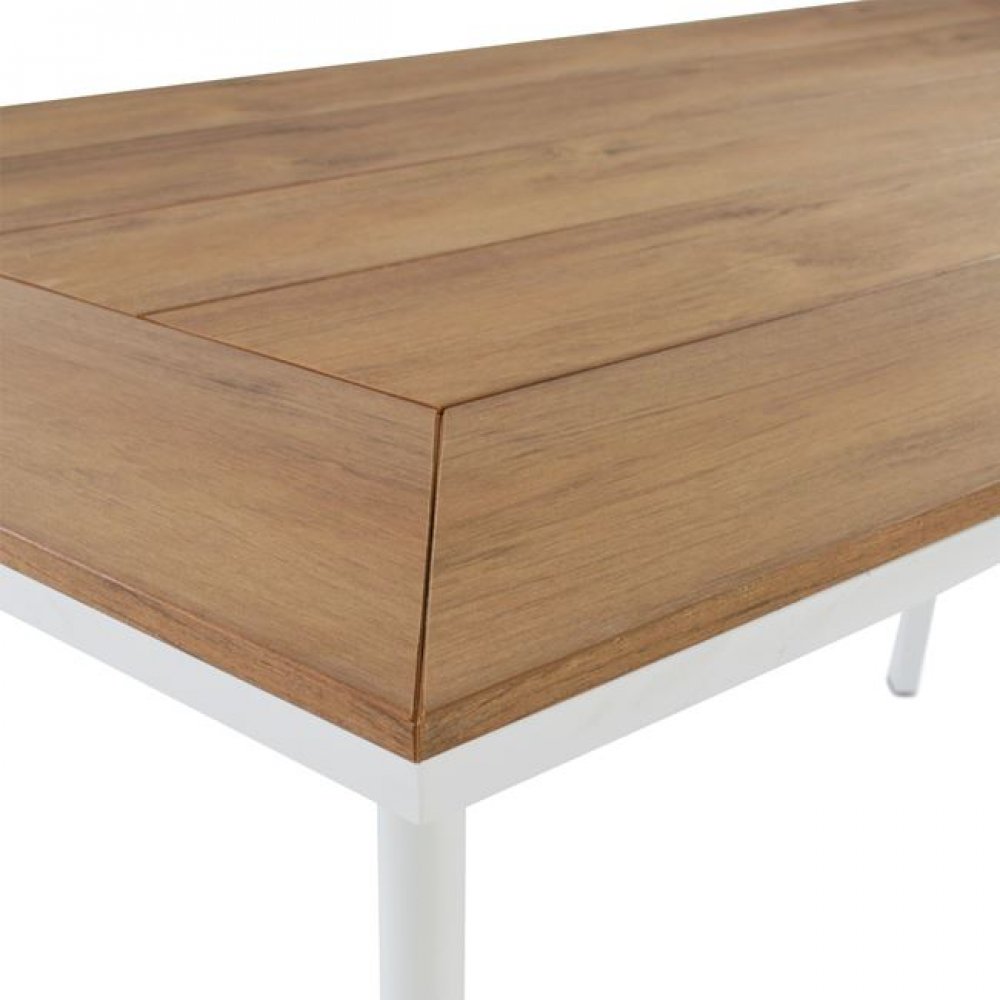 Σετ τραπεζαρίας 7 τμχ αλουμινίου/polywood σε χρώμα λευκό 160x90x76