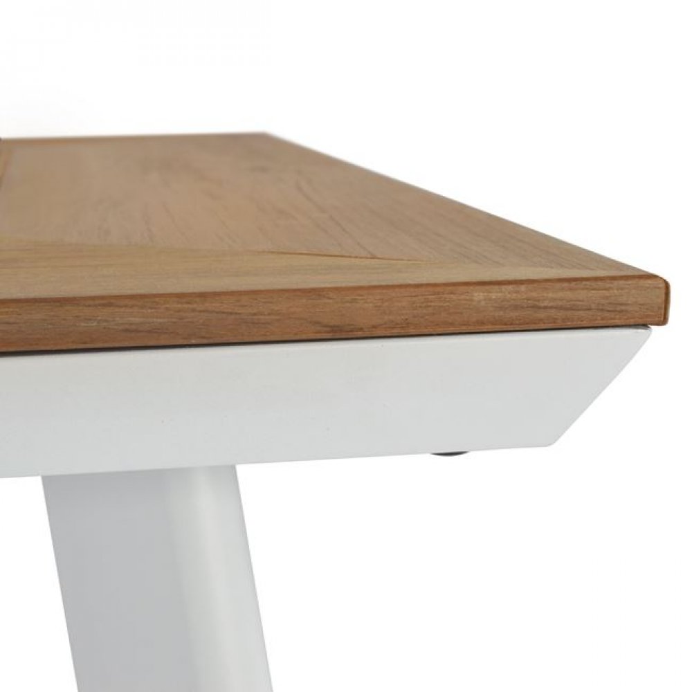 Σετ τραπεζαρίας 7 τμχ αλουμινίου/polywood σε χρώμα λευκό 160x90x76