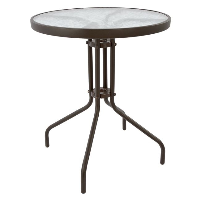 Τραπέζι εξωτερικού χώρου "LIMA" από μέταλλο σε καφέ χρώμα Φ60x70