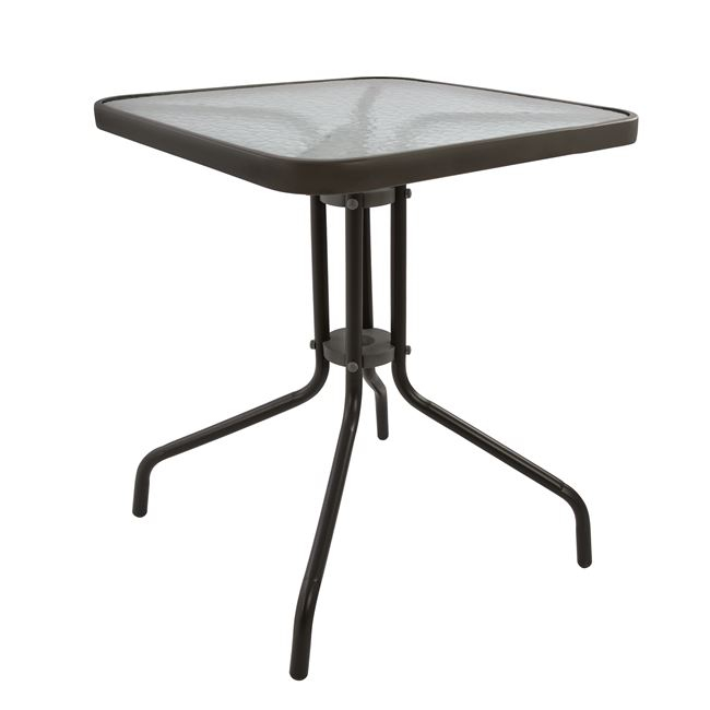 Τραπέζι εξωτερικού χώρου "FIGO" από μέταλλο σε καφέ χρώμα 60x60x72