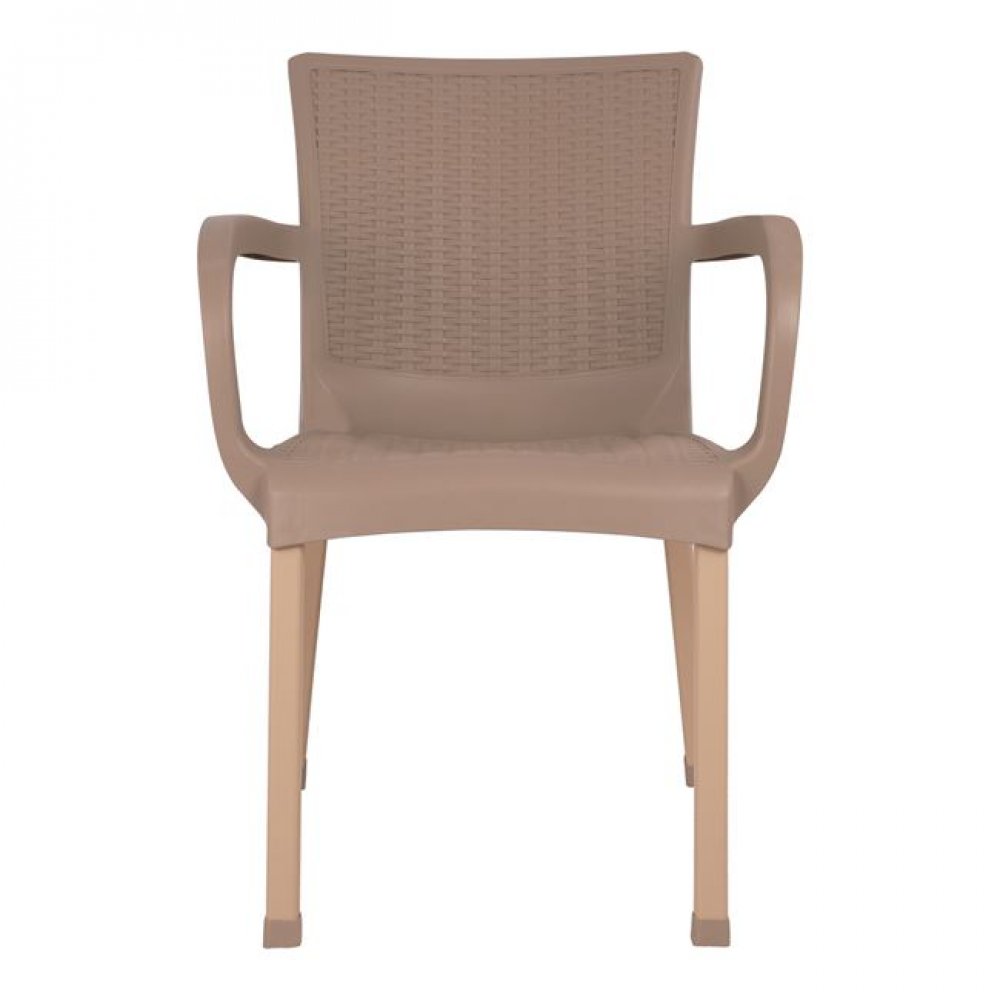 Πολυθρόνα κήπου πολυπροπυλενίου rattan σε χρώμα cappuccino 60x60x82