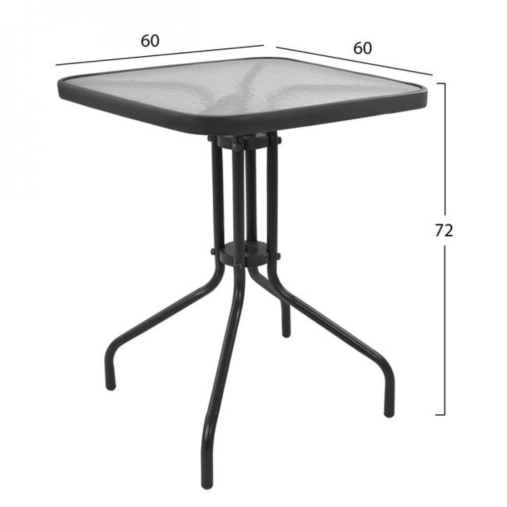 Σετ κήπου 3 τμχ "FIGO/LAURA" από μέταλλο σε χρώμα γκρι 60x60x72