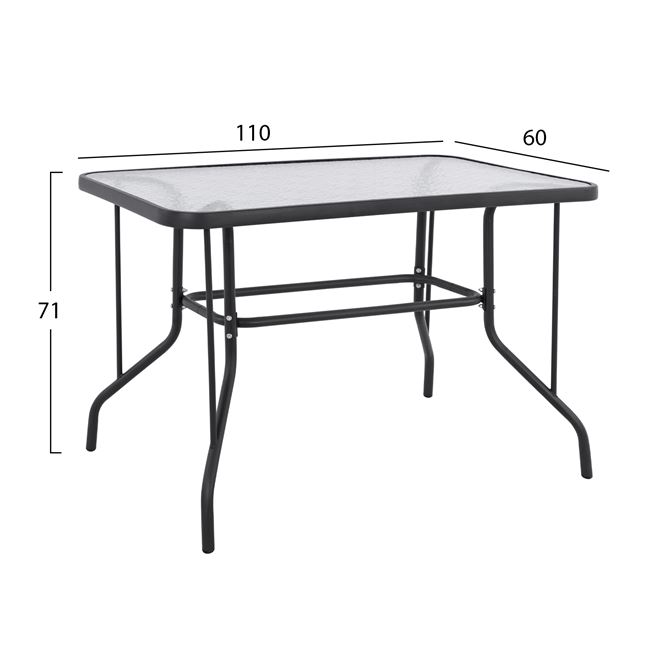 Σετ κήπου 5 τμχ "ADAM/LAURA" από μέταλλο/γυαλί σε χρώμα γκρι 110x60x71