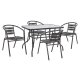 Σετ κήπου 5 τμχ "ADAM/LAURA" από μέταλλο/γυαλί σε χρώμα γκρι 110x60x71
