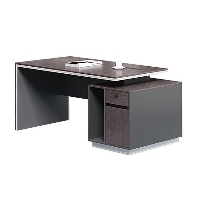 Γραφείο επαγγελματικό "ROSEWOOD" σε χρώμα γκρι/βέγγε 160x80x76