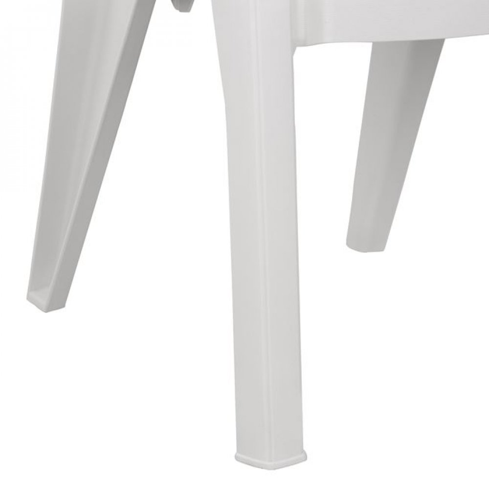 Πολυθρόνα πολυπροπυλενίου σε χρώμα λευκό με διάτρητη πλάτη 59x59x88