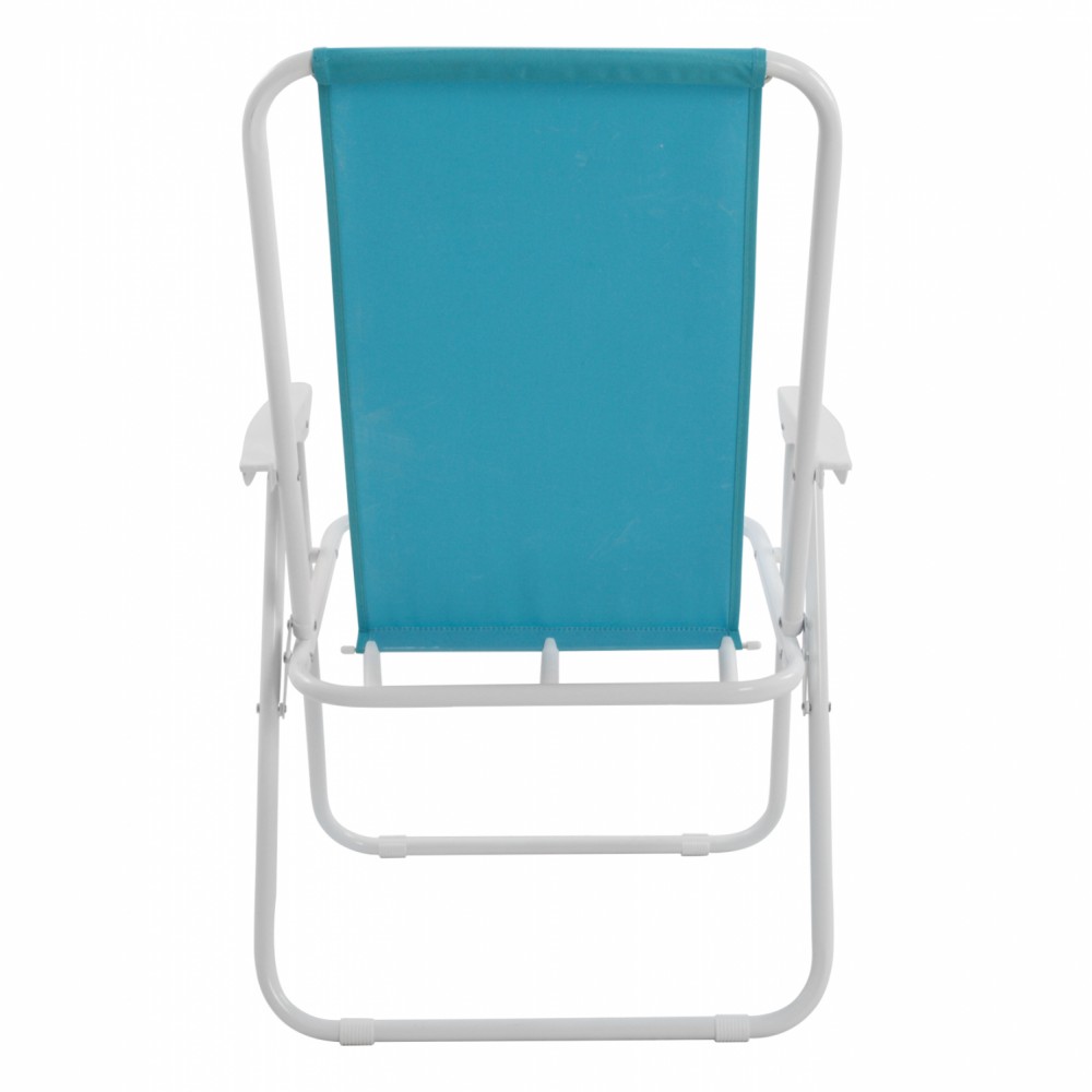 Καρέκλα πτυσσόμενη "DEVAL" από μέταλλο/ύφασμα σε λευκό/γαλάζιο χρώμα 52x62x83