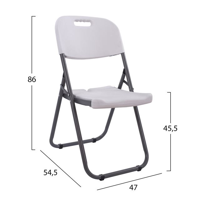 Καρέκλα "CATERING-ΣΥΝΕΔΡΙΟΥ" πτυσσόμενη από PP/μέταλλο σε χρώμα λευκό 47x54,5x86