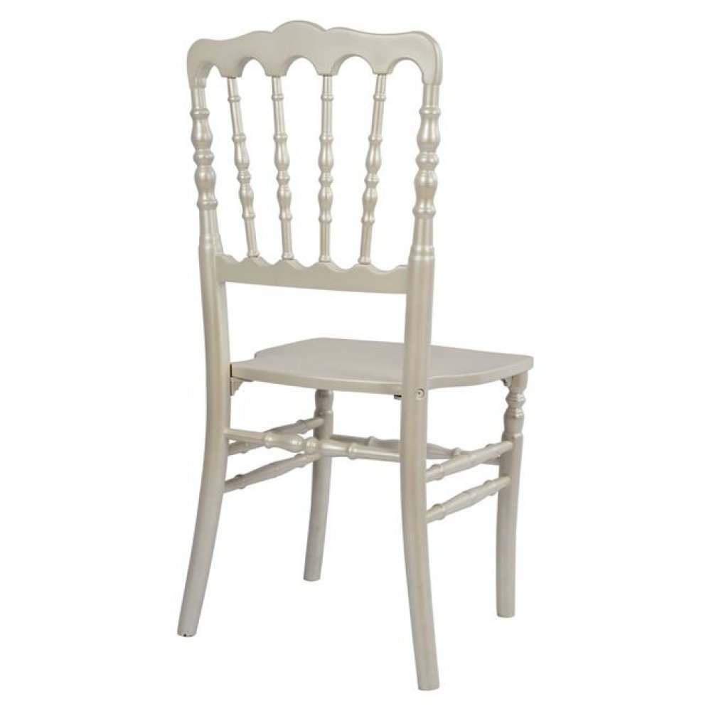 Καρέκλα "NAPOLEON" από ξύλο σε χρώμα περλέ λευκό 40x46,5x90