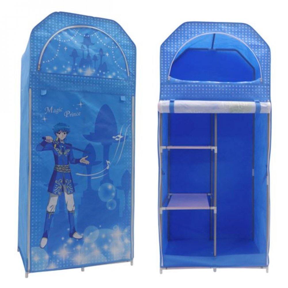 Ντουλάπα από ύφασμα σε χρώμα μπλε με σχέδιο 70x43x157