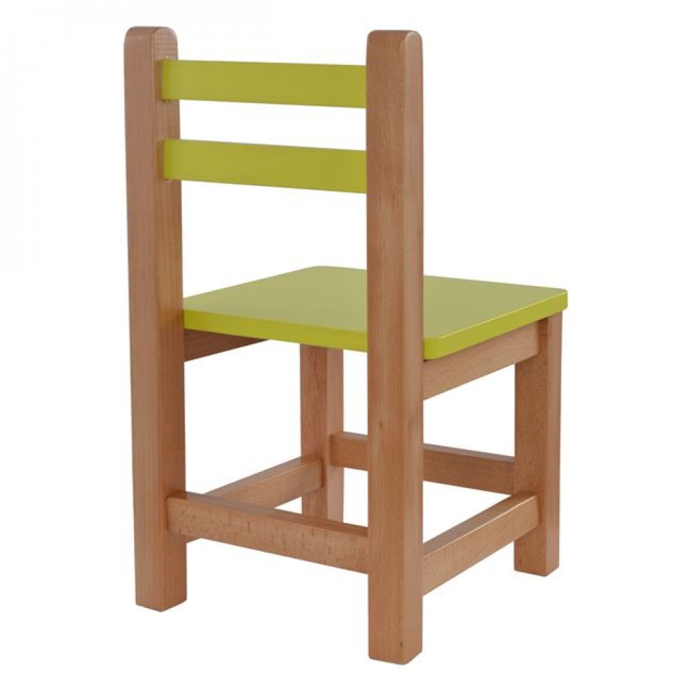 Καρεκλάκι παιδικό από mdf σε χρώμα φυσικό/λαχανί 32x34x57,5