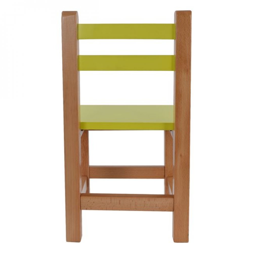 Καρεκλάκι παιδικό από mdf σε χρώμα φυσικό/λαχανί 32x34x57,5