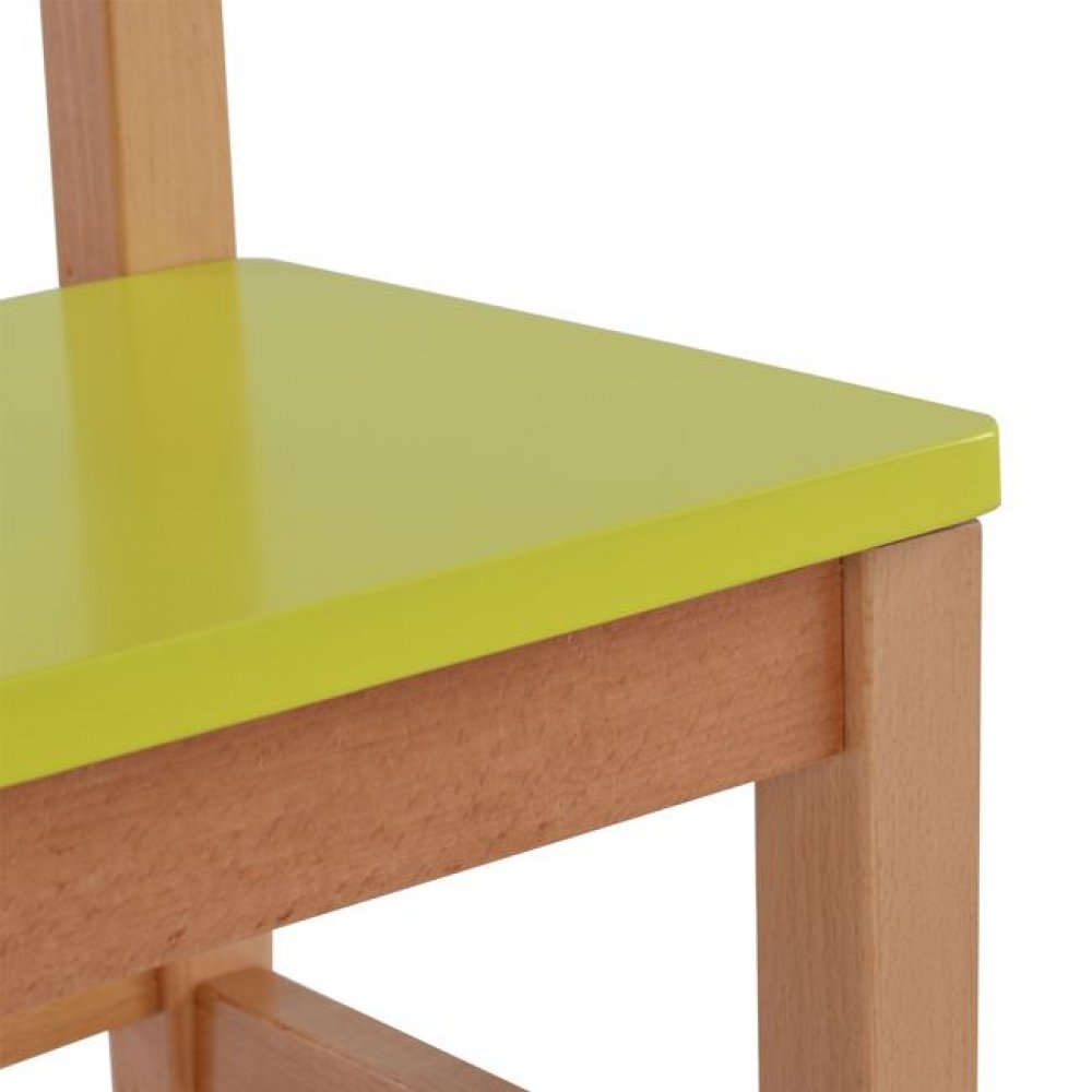 Καρεκλάκι παιδικό από mdf σε χρώμα φυσικό/λαχανί 32x34x57,5