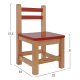 Καρεκλάκι παιδικό από mdf σε χρώμα φυσικό/κόκκινο 32x34x57,5