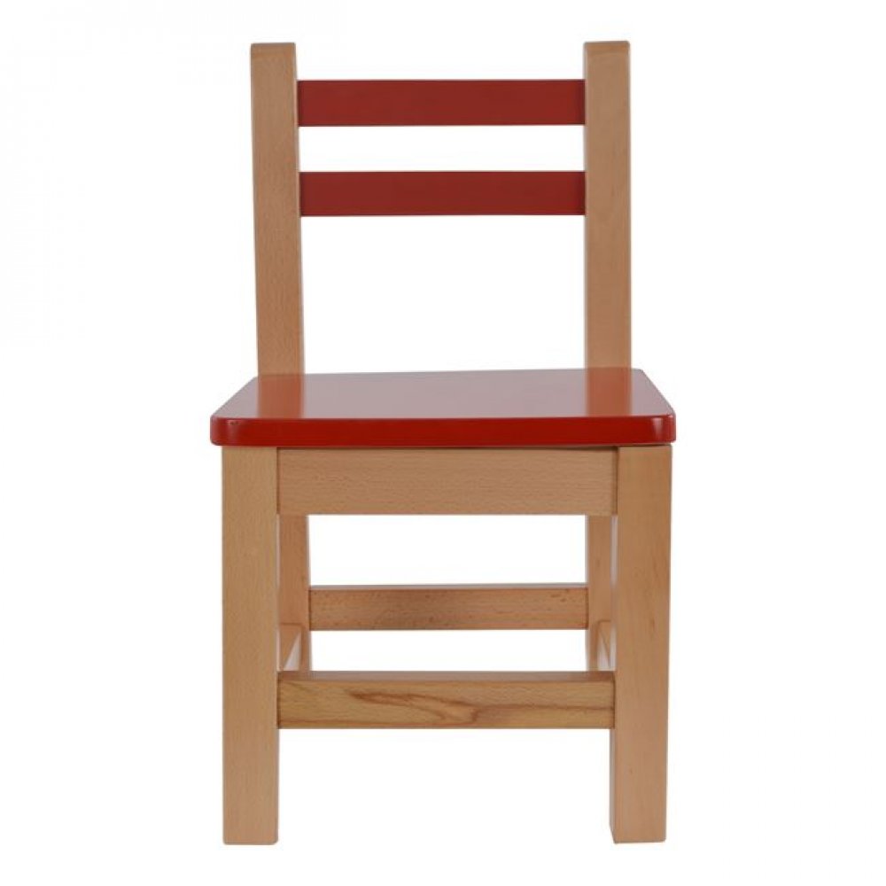 Καρεκλάκι παιδικό από mdf σε χρώμα φυσικό/κόκκινο 32x34x57,5